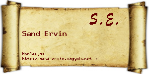 Sand Ervin névjegykártya