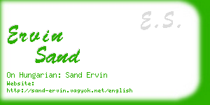 ervin sand business card